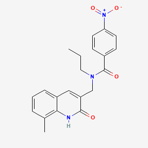 molecular formula C21H21N3O4 B7708471 N-((2-hydroxy-8-methylquinolin-3-yl)methyl)-4-nitro-N-propylbenzamide 
