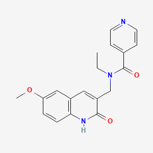 molecular formula C19H19N3O3 B7708496 N-ethyl-N-((2-hydroxy-6-methoxyquinolin-3-yl)methyl)isonicotinamide 