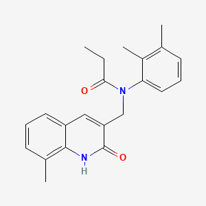 molecular formula C22H24N2O2 B7708502 N-(2,3-dimethylphenyl)-N-((2-hydroxy-8-methylquinolin-3-yl)methyl)propionamide 