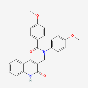molecular formula C25H22N2O4 B7708511 N-((2-hydroxyquinolin-3-yl)methyl)-4-methoxy-N-(4-methoxyphenyl)benzamide 
