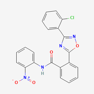 molecular formula C21H13ClN4O4 B7708712 2-[3-(2-chlorophenyl)-1,2,4-oxadiazol-5-yl]-N-(2-nitrophenyl)benzamide 