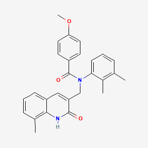 molecular formula C27H26N2O3 B7708713 N-(2,3-dimethylphenyl)-N-((2-hydroxy-8-methylquinolin-3-yl)methyl)-4-methoxybenzamide 