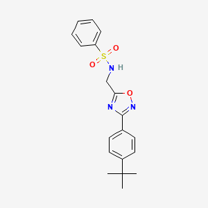 molecular formula C19H21N3O3S B7708743 N-[[3-(4-tert-butylphenyl)-1,2,4-oxadiazol-5-yl]methyl]benzenesulfonamide 