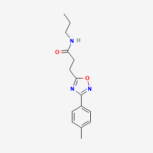 molecular formula C15H19N3O2 B7708750 3-[3-(4-methylphenyl)-1,2,4-oxadiazol-5-yl]-N-propylpropanamide 