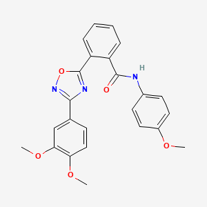 molecular formula C24H21N3O5 B7708780 2-[3-(3,4-dimethoxyphenyl)-1,2,4-oxadiazol-5-yl]-N-(4-methoxyphenyl)benzamide 