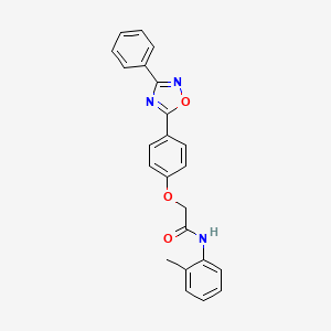 molecular formula C23H19N3O3 B7708796 N-(2-methylphenyl)-2-[4-(3-phenyl-1,2,4-oxadiazol-5-yl)phenoxy]acetamide 