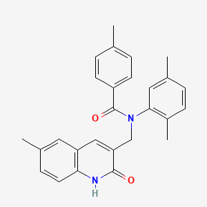 molecular formula C27H26N2O2 B7708837 N-(2,5-dimethylphenyl)-N-((2-hydroxy-6-methylquinolin-3-yl)methyl)-4-methylbenzamide 