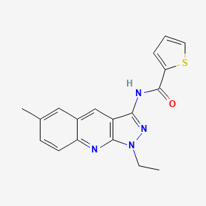 molecular formula C18H16N4OS B7708871 N-(1-ethyl-6-methyl-1H-pyrazolo[3,4-b]quinolin-3-yl)thiophene-2-carboxamide 