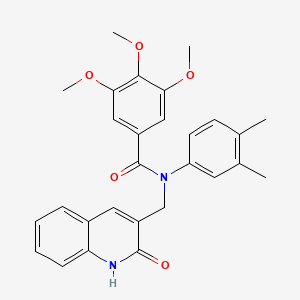 molecular formula C28H28N2O5 B7708913 N-(3,4-dimethylphenyl)-N-((2-hydroxyquinolin-3-yl)methyl)-3,4,5-trimethoxybenzamide 