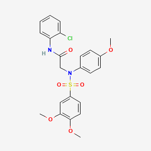 molecular formula C23H23ClN2O6S B7708931 N-(2-chlorophenyl)-2-(3,4-dimethoxy-N-(4-methoxyphenyl)phenylsulfonamido)acetamide 