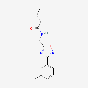molecular formula C14H17N3O2 B7708949 N-[[3-(3-methylphenyl)-1,2,4-oxadiazol-5-yl]methyl]butanamide 