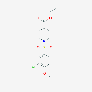molecular formula C16H22ClNO5S B7708957 Ethyl 1-((3-chloro-4-ethoxyphenyl)sulfonyl)piperidine-4-carboxylate CAS No. 15875-54-6