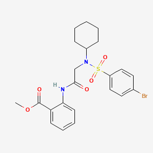 molecular formula C22H25BrN2O5S B7708965 methyl 2-({N-[(4-bromophenyl)sulfonyl]-N-cyclohexylglycyl}amino)benzoate 