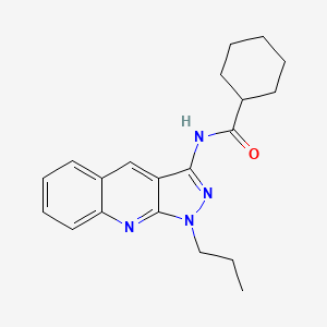 molecular formula C20H24N4O B7708971 N-(1-propyl-1H-pyrazolo[3,4-b]quinolin-3-yl)cyclohexanecarboxamide 
