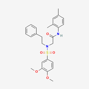 molecular formula C26H30N2O5S B7709042 N-(2,4-DIMETHYLPHENYL)-2-[N-(2-PHENYLETHYL)3,4-DIMETHOXYBENZENESULFONAMIDO]ACETAMIDE 