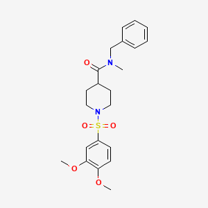 molecular formula C22H28N2O5S B7709061 N-benzyl-1-((3,4-dimethoxyphenyl)sulfonyl)-N-methylpiperidine-4-carboxamide 