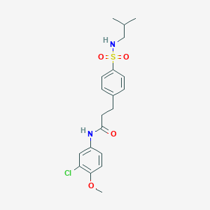molecular formula C20H25ClN2O4S B7709122 N-(3-chloro-4-methoxyphenyl)-3-(4-(N-isobutylsulfamoyl)phenyl)propanamide 