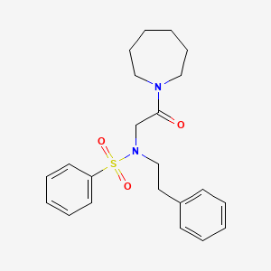 molecular formula C22H28N2O3S B7709130 N-[2-(azepan-1-yl)-2-oxoethyl]-N-(2-phenylethyl)benzenesulfonamide 