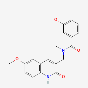 molecular formula C20H20N2O4 B7709139 N-((2-hydroxy-6-methoxyquinolin-3-yl)methyl)-3-methoxy-N-methylbenzamide 