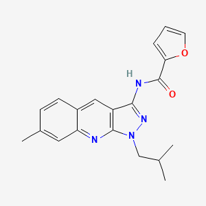 molecular formula C20H20N4O2 B7709159 N-(1-isobutyl-7-methyl-1H-pyrazolo[3,4-b]quinolin-3-yl)furan-2-carboxamide 