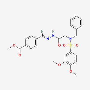 molecular formula C26H27N3O7S B7709167 methyl 4-{(E)-[2-({benzyl[(3,4-dimethoxyphenyl)sulfonyl]amino}acetyl)hydrazinylidene]methyl}benzoate (non-preferred name) 