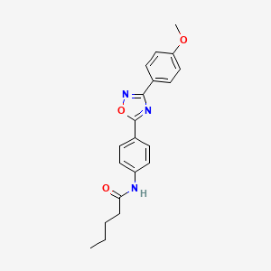 molecular formula C20H21N3O3 B7709285 N-{4-[3-(4-methoxyphenyl)-1,2,4-oxadiazol-5-yl]phenyl}pentanamide 