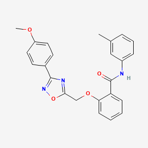 molecular formula C24H21N3O4 B7709417 2-{[3-(4-methoxyphenyl)-1,2,4-oxadiazol-5-yl]methoxy}-N-(3-methylphenyl)benzamide 