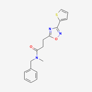 molecular formula C17H17N3O2S B7709424 N-Benzyl-N-methyl-3-[3-(thiophen-2-YL)-1,2,4-oxadiazol-5-YL]propanamide 