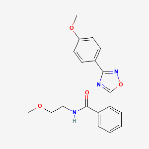 molecular formula C19H19N3O4 B7709536 N-(2-methoxyethyl)-2-[3-(4-methoxyphenyl)-1,2,4-oxadiazol-5-yl]benzamide 