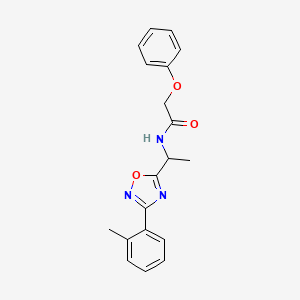 molecular formula C19H19N3O3 B7709594 N-[1-[3-(2-methylphenyl)-1,2,4-oxadiazol-5-yl]ethyl]-2-phenoxyacetamide 