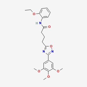 molecular formula C23H27N3O6 B7709600 N-(2-ethoxyphenyl)-4-[3-(3,4,5-trimethoxyphenyl)-1,2,4-oxadiazol-5-yl]butanamide 