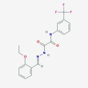 molecular formula C18H16F3N3O3 B7709750 N'-[(E)-(2-ethoxyphenyl)methylideneamino]-N-[3-(trifluoromethyl)phenyl]oxamide 