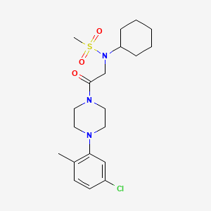 molecular formula C20H30ClN3O3S B7709791 N-[2-[4-(5-chloro-2-methylphenyl)piperazin-1-yl]-2-oxoethyl]-N-cyclohexylmethanesulfonamide 