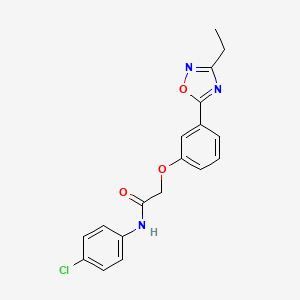 molecular formula C18H16ClN3O3 B7709905 N-(4-chlorophenyl)-2-[3-(3-ethyl-1,2,4-oxadiazol-5-yl)phenoxy]acetamide 