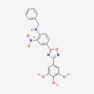 molecular formula C24H22N4O6 B7710005 N-benzyl-2-nitro-4-[3-(3,4,5-trimethoxyphenyl)-1,2,4-oxadiazol-5-yl]aniline 