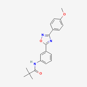 molecular formula C20H21N3O3 B7710034 N-{3-[3-(4-methoxyphenyl)-1,2,4-oxadiazol-5-yl]phenyl}-2,2-dimethylpropanamide 