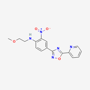 molecular formula C16H15N5O4 B7710041 N-(2-methoxyethyl)-2-nitro-4-[5-(pyridin-2-yl)-1,2,4-oxadiazol-3-yl]aniline 