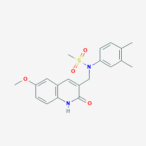 molecular formula C20H22N2O4S B7710076 N-(3,4-dimethylphenyl)-N-[(2-hydroxy-6-methoxyquinolin-3-yl)methyl]methanesulfonamide 