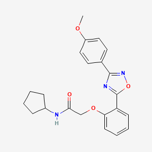 molecular formula C22H23N3O4 B7710153 N-cyclopentyl-2-{2-[3-(4-methoxyphenyl)-1,2,4-oxadiazol-5-yl]phenoxy}acetamide 
