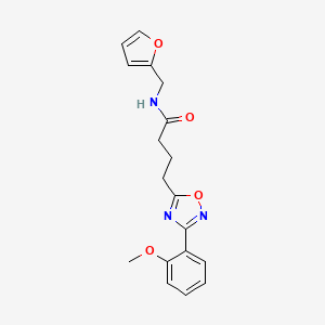 molecular formula C18H19N3O4 B7710167 N-(furan-2-ylmethyl)-4-[3-(2-methoxyphenyl)-1,2,4-oxadiazol-5-yl]butanamide 