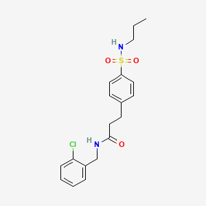 molecular formula C19H23ClN2O3S B7710205 N-(2-chlorobenzyl)-3-[4-(propylsulfamoyl)phenyl]propanamide 