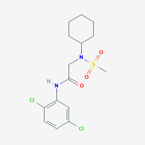 molecular formula C15H20Cl2N2O3S B7710352 2-[cyclohexyl(methylsulfonyl)amino]-N-(2,5-dichlorophenyl)acetamide 