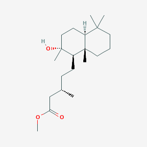 molecular formula C21H38O3 B077104 methyl (3S)-5-[(1R,2R,4aS,8aS)-2-hydroxy-2,5,5,8a-tetramethyl-3,4,4a,6,7,8-hexahydro-1H-naphthalen-1-yl]-3-methylpentanoate CAS No. 10267-25-1