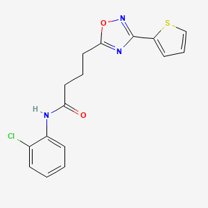 molecular formula C16H14ClN3O2S B7710435 N-(2-chlorophenyl)-4-[3-(thiophen-2-yl)-1,2,4-oxadiazol-5-yl]butanamide 