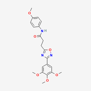 molecular formula C21H23N3O6 B7710446 N-(4-methoxyphenyl)-3-[3-(3,4,5-trimethoxyphenyl)-1,2,4-oxadiazol-5-yl]propanamide 