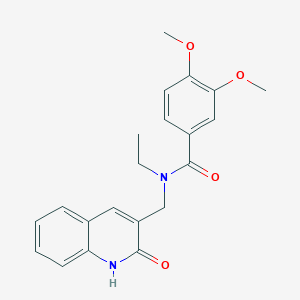molecular formula C21H22N2O4 B7710459 N-ethyl-N-((2-hydroxyquinolin-3-yl)methyl)-3,4-dimethoxybenzamide 