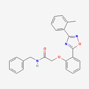 molecular formula C24H21N3O3 B7710491 N-benzyl-2-{2-[3-(2-methylphenyl)-1,2,4-oxadiazol-5-yl]phenoxy}acetamide 