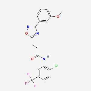 molecular formula C19H15ClF3N3O3 B7710528 N-[2-chloro-5-(trifluoromethyl)phenyl]-3-[3-(3-methoxyphenyl)-1,2,4-oxadiazol-5-yl]propanamide 