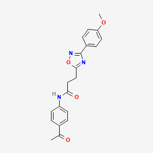 molecular formula C20H19N3O4 B7710541 N-(4-acetylphenyl)-3-[3-(4-methoxyphenyl)-1,2,4-oxadiazol-5-yl]propanamide 