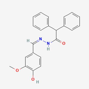 molecular formula C22H20N2O3 B7710602 N'-(4-hydroxy-3-methoxybenzylidene)-2,2-diphenylacetohydrazide 